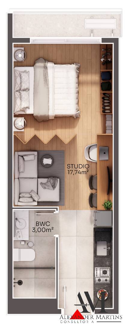 Apartamento à venda com 1 quarto, 23m² - Foto 6